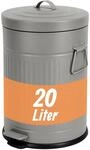 Relaxdays M&uuml;lleimer, 20 Liter, K&uuml;che, entnehmbarer Inneneimer, grau |...