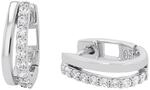 Tom Tailor Creolen f&uuml;r Damen, Sterling Silber 925, mit Zirkonia, 15 mm, silber,