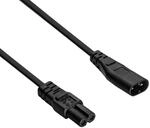 Akyga 2-poliges Verl&auml;ngerungskabel AK-RD-08A CCA 2x0,5 mm&sup2; IEC C7 auf IEC C8...
