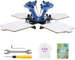 VEVOR Siebdruckpresse T-Shirt Siebdruckmaschine 1 Farben + 4 Stationen,
