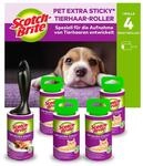 Scotch-Brite Pet Extra Sticky Fusselrolle f&uuml;r Tierhaare, 48 Blatt, 5 Rollen mit 1