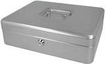 Westcott Geldkassette abschlie&szlig;bar (gro&szlig;, 30 cm) Silber | Abschlie&szlig;bare Box...