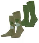 Burlington Herren Everyday Argyle Mix 2-Pack Socken Baumwolle atmungsaktiv