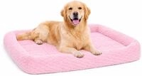Flamingo hundebett - katzenbett - rechteckig rosa mit Rand - 116 x 69 x 8 cm -