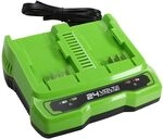 Greenworks 24V 4A Doppellader Akku Ladeger&auml;t f&uuml;r Garten- und Elektrowerkzeuge...