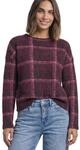 Street One Damen Langarm Shirt mit Rundhals und Karomuster | rustic rouge 34