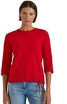 Damen 3/4-Arm Shirt mit Rundhals in Unifarbe