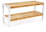 SONGMICS Schuhregal aus Bambus, Schuhablage mit 2 Ebenen, Schuh-Organizer,...