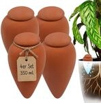 Relaxdays Tonkegel Bew&auml;sserung, 4er Set, 350 ml, terrakotta | Gie&szlig;helfer mit
