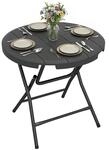 Outsunny Gartentisch Klappbar HDPE Wetterfest f&uuml;r 4 Personen &Oslash;80 cm |...