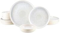 CreaTable, 25394, Serie Yuki Weiss, 12-teiliges Geschirrset f&uuml;r 4 Personen,