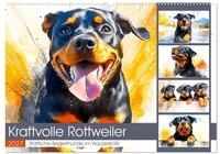 Kalender 2027 &middot; Kraftvolle Rottweiler. Stattliche Begleithunde im | Aquarell-Stil &middot;