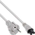 InLine 16656A Netzkabel f&uuml;r Notebook, 3pol Kupplung, grau, 1,8m