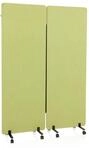 hjh OFFICE Mobile Akustik Trennwand 2er Set 177 x 60 cm FLEXMIUT Stoff Gr&uuml;n