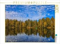 CALVENDO Puzzle Uferlandschaft Moorteich mit Fischerboot - Pfrunger-Burgweiler Ried 