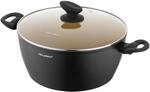 FLORINA AMVEGAN Aluminiumtopf 26 cm I 4,8L I Hohe Haltbarkeit I Glasdeckel I