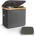 HENNEZ Aufbewahrungsbox mit Deckel 40L klein Korb kompatibel mit KALLAX Regal K&ouml;rbe