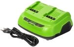 Greenworks 24V 8A 200W Doppel-Ladeger&auml;t, Schnellladeger&auml;t f&uuml;r alle Greenworks 24V