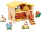 Janod - Mein erster H&uuml;hnerhof - Rollenspielzeug Kind - 1 H&uuml;hnerstall + 9 H&uuml;hner +
