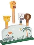 small Foot Steckspiel h&uuml;pfende Tiere &bdquo;Safari, mit 4 Tierfiguren zum...
