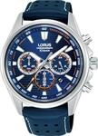 Lorus Damen Uhr Chronograph Edelstahl Silber Lederband