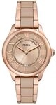 Fossil Gilmore Uhr f&uuml;r Damen, Quarz DREI Zeiger Datumswerk mit Edelstahl oder