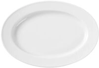 HENDI Platte, Oval, Verst&auml;rkte Kanten, hochwertige Glasur, Hohe Schlag- und