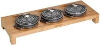 STAUB Servierbrett in Bambus-Optik, F&uuml;r 3 Mini-Cocottes 10 cm, Recheckig 42 x 16 x 5
