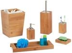 Relaxdays Bad Set, 6-teilig, Bambus, Seifenspender, Seifenhalter,...