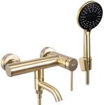 Rea Badewannenarmatur mit Handbrause Js-702303Bg Clif Brushed Gold, Komplettset,