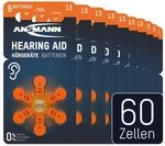 ANSMANN 60x H&ouml;rger&auml;tebatterien Typ 13 Orange - PR48 P13 Zink-Luft 1,45V 
