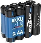 ANSMANN Akku AA 2100mAh NiMH 1,2V - Mignon AA Batterien wiederaufladbar mit...