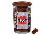 Simba 104114543 - Blox, 100 braune Bausteine f&uuml;r Kinder ab 3 Jahren, 8er...