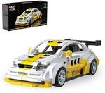 JAMARA 402922 CADA Opel Astra V8 Coupe 1:24 Wei&szlig; Bricks Klemmbausteine Auto...