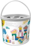 SES Creative 13204 Holzbausteine Dino - 50 Teile im Eimer - Spielset f&uuml;r Kinder ab