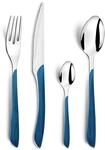 Amefa ECLAT Besteck Set NATURE Blau Holz Essbesteck 24-teilig f&uuml;r 6 Personen