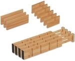 Relaxdays Schubladentrenner, 13-tlg. Set, verstellbare L&auml;nge von 34 bis 43,5...