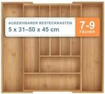 Relaxdays Besteckkasten, ausziehbarer Besteck Schubladeneinsatz, Bambus, versch.