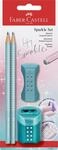 FABER-CASTELL - Schreibset Sparkle Ocean Metallic 4-teilig | Mit 2 Bleistiften,