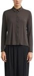 COMMA Damen Jersey-Bluse &ndash; Hemdkragen, Knopfleiste, Langarm