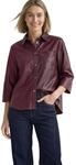 Street One Damen 3/4-Arm Hemdbluse im Leder-Look