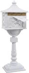 Relaxdays Standbriefkasten Antik, Britisches Design, wei&szlig; | rostfreies...