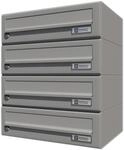 JU HBFA4/08-502 RAL9007 grau Hausbrieffachanlage 4-teilig, 375 x 440 x 280 mm,...