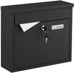 Relaxdays Briefkasten mit Namensschild, HxBxT: 31 x 36 x 12 cm, schwarz |...
