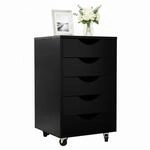 Relaxdays Rollcontainer, 5 Schubladen, HBT: 66,5x40x40 cm, schwarz |...