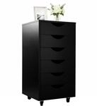 Relaxdays Rollcontainer, 6 Schubladen, HxBxT: 78 x 40 x 40 cm, schwarz |...