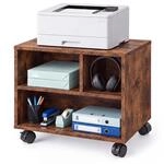 Relaxdays Druckerst&auml;nder Schreibtisch, HBT: 35x30x40 cm, braun | mit Rollen, 3