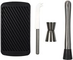 COOK CONCEPT Mojito-Set 4 Zubeh&ouml;rteile aus Edelstahl Silber und Schwarz | Mojito-Set