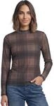 Street One Damen Langarm Mesh-Shirt mit Rundhals und Print | sanded amber 42
