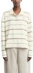 COMMA Damen Poloshirt &ndash; Relaxed Fit, Jersey, gestrickte Streifen
